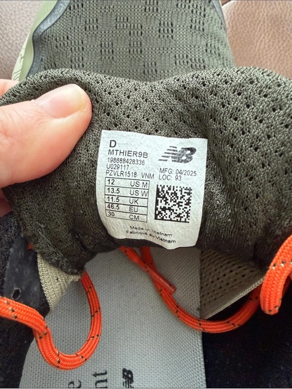New Balance Fresh Foam X Hierro Trail Running Shoes Gray Orange Vibram 12 EUC